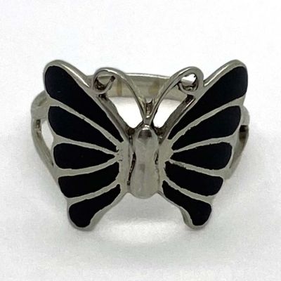 Srebrni prsten crni leptir