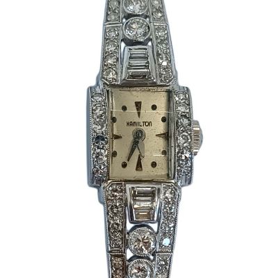 Hamilton Antikni sat od platine s dijamantima