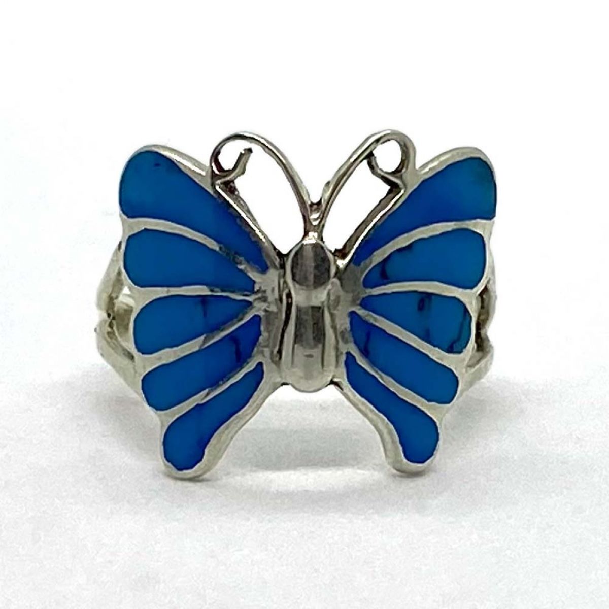 Srebrni prsten - plavi leptir