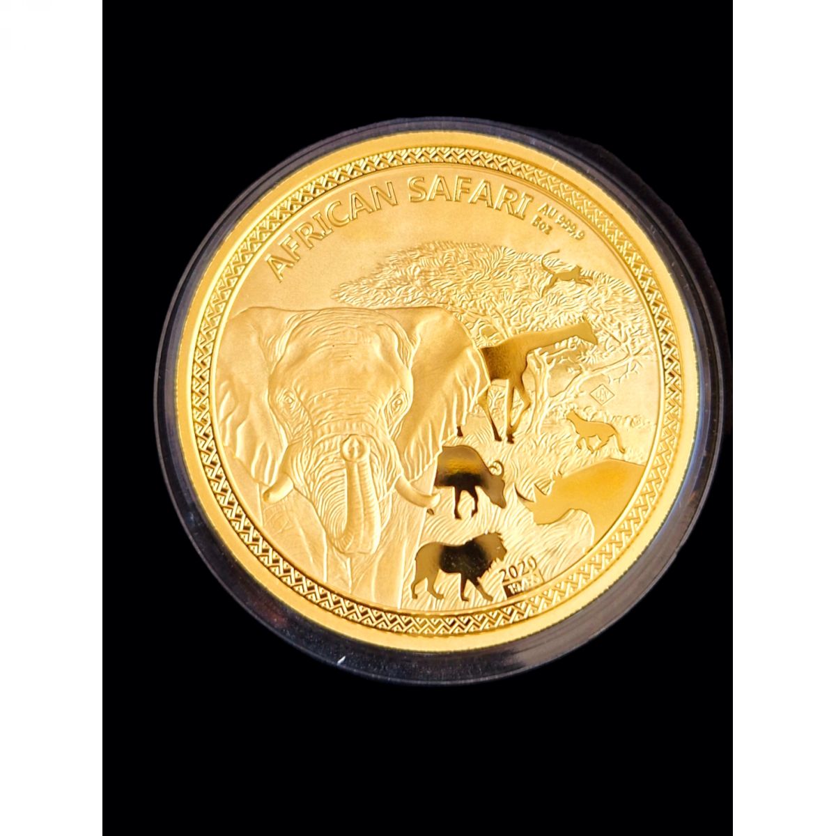 Zlatnik,Republika Čad, 20 000 franaka ;5 unci, Afrički safari