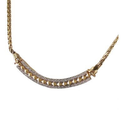 Zlatna ogrlica sa cirkonima ,Zlato 585