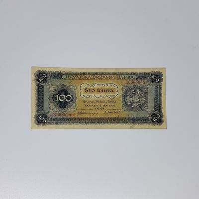100 kuna , Hrvatska Državna Banka 1.rujna 1943.