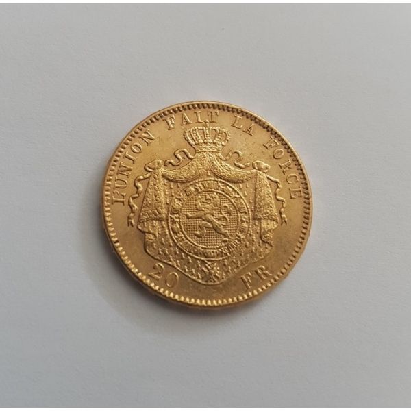 Zlatnik Leopold 6,45 g, Zlatna kovanica 20 Franaka – čistoća 900/1000